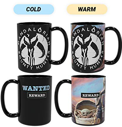 Zak Designs Star Wars Mandalorianische Kaffeetasse mit Farbwechselfenster, Porzellan, Rund, 1 Stück