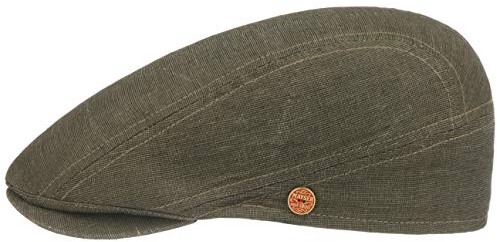 Mayser Delian UV-Schutz Flatcap Baumwollcap Schirmmütze Schiebermütze Sommercap Leinencap Herren - Made in The EU mit Schirm, Schirm Sommer Frühling-Sommer - 56 cm grün
