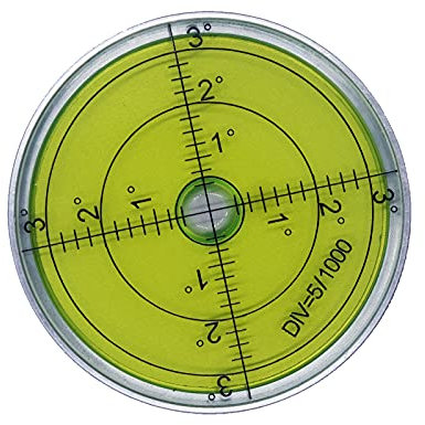 Aluminio de alta precisión Horizontal nivelador burbuja nivel herramienta círculo redondo 2.4 pulgadas 60mm (plata, verde)