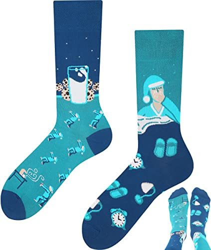TODO Lustige Socken Damen und Herren, Coole Socken mit Motiv - Bunte, Mehrfarbige, Verrückte (39-42, Schlafen)