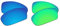EZReplace Verres de rechange pour lunettes de soleil Oakley Turbine XS OJ9003 (verres polarisés) – Compatible avec monture Oakley Turbine XS (bleu glacial + vert printemps), Bleu glacier + vert