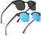 Ninesun verspiegelte halbrandlose polarisierte Sonnenbrille für Männer und Frauen Trendy Outdoor für Reisebrillen K129 (Schwarzes G15/Blauer Leopard)