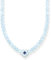 Thomas Sabo Damen Choker Blume mit blauen Jade-Beads, aus 925er Sterlingsilber mit rundgeschliffenen Jade-Beads, Länge 42cm, KE2182-496-1-L42v