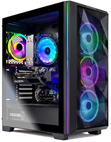 Skytech Chronos Gaming PC Desktop - AMD Ryzen 5 5600X 3.7GHz, NVIDIA RTX 4070 Ti, 1TB NVME SSD, 16GB DDR4 RAM 3200, 750W Gold PSU, 11AC Wi-Fi, Windows 11 Home 64-bit