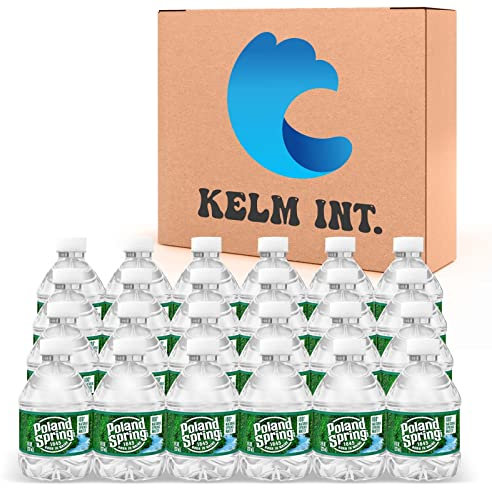 Poland Spring 8 oz Mini Water Bottles - 24 Pack Mini Bottled Spring Water for On-the-Go and Home Office Use - BPA-Free and Recyclable by Kelm Int.