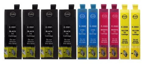 Inkpro 10 Druckerpatronen kompatibel mit Epson T3591, T3592, T3593, T3594 für Workforce Pro WF-4720, WF-4725, WF-4730, WF-4735, WF-4740