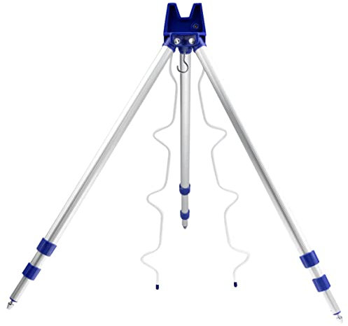 BOSNONA Fishing Rods Tripod Stand 115cm 3 Sections Portable Adjustable Sea Fishing Tripod 5 Rods Holder Fishing Rod Rest Aluminium Alloy Beach Rod Stand