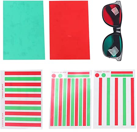 Amblyopie-Trainings-Lesehilfen, Professionelle Rot-grüne Myopie-Trainingskarten mit Brille für Augenübungen