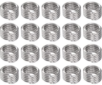 sourcing map 20Stk Draht Gewinde Einsätze 3/8-16 UNC 1D 9.5mm 304 Edelstahl Spirale Gewickelt Draht Gewinde Hülse