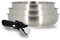 MENASTYL - Set de 3 poêles amovibles en Inox Iris - Compatible tous feux dont induction, four et lave-vaisselle - Empilable - Acier inoxydable et fond sandwich renforcé - 6014197