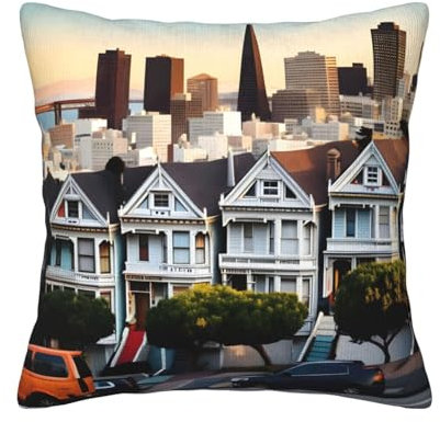 NEZIH San Francisco Dekokissenbezüge aus Kordsamt, gestreift, quadratisch, für Couch, Dekoration, Wohnzimmer