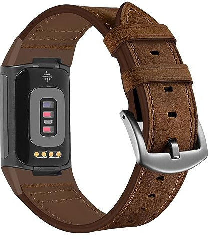 Nigaee Kompatibel für Fitbit Charge 5/Charge 6 Armband, Leder Armband Kompatibel mit Fitbit Charge 5/Charge 6 Armband,Damen Männer