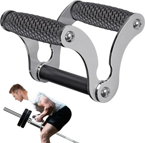 SELEWARE V-Stange Landmine Griffbefestigung, massiver Landmine Doppel-D-Griff, T-Reihenaufsatz mit rutschfestem Gummigriff, passend für olympische Hantelstangen Krafttraining