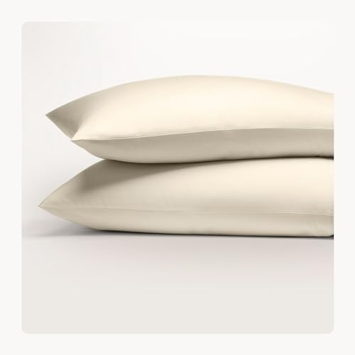 Seralino Kopfkissen 70x90 Bezug Creme (2er Set) 100% Bio Baumwolle, Kopfkissenbezug Oeko-Tex/Fairtrade Zertifiziert, weiche Kissenbezüge mit Reißverschluss, Polsterüberzug 70 x 90 Baumwolle