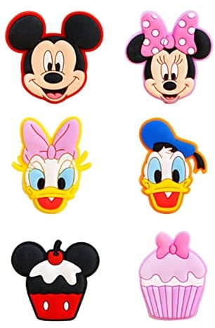 ISABELLA MOON 6PCS Toy Princes FRIDGE MAGNET Kids Memo Party Bag Fillers Board 3D Action Figures Gift Refrigerator sticker (mickey)