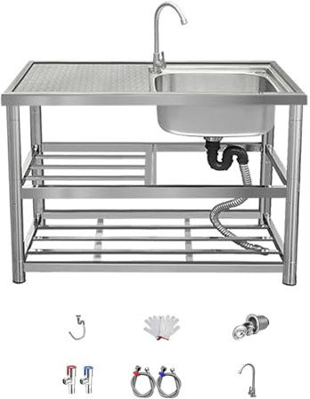 Evier cuisine 1 bac avec egouttoir,évier inox multifonction cuisine,evier camping car professionnel,éviers de cuisine de extérieur ,evier cuisine multifonction,Convient aux cuisines et aux bars ( Size