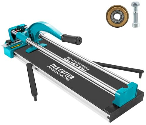 VEVOR Coupe-carreaux manuel de 61 cm pour porcelaine et céramique avec roue de coupe en carbure de tungstène, échelle amovible, pieds antidérapants, double rails pour installateurs professionnels ou