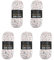 Wollbiene Softy Color 5 x 100 Gramm Chenillewolle Strickwolle, Babywolle, 500 Gramm Wolle Super Bulky (weiß lachs grau 155)