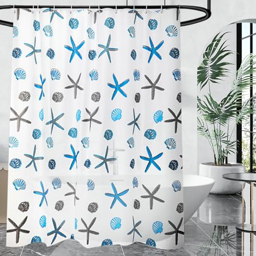 Tenda da doccia trasparente, 80 x 200 cm, anti-muffa, trasparente, impermeabile, in plastica PEVA, per vasca da bagno con anelli