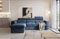 Easy4You Ecksofa Napoli L-Form Marineblau – 271x86x170 cm - Schlafsofa mit Bettkasten und Schlaffunktion - Eckcouch mit Stauraum - Verstellbare Kopfstützen – Stoff Trenza 17