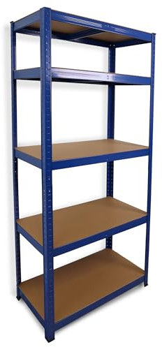 DIVCHI Garage Shelving Unit 5-Tier Storage Shelves Free Standing Boltless Rack For Home | Office | Warehouse | Kitchen | Dining Room | Hallway | Balcony | Bedroom | Living Room (Blue)