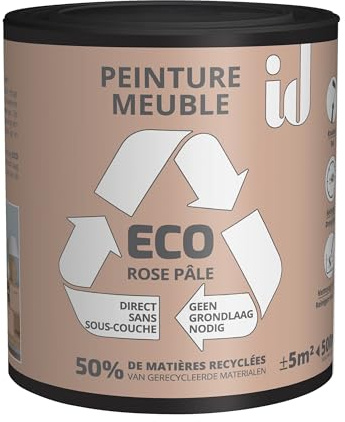 Peinture ECO pour boiseries et meubles - rose pâle 500ml - ID PARIS