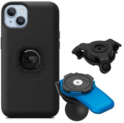 QUAD LOCK 1 Kugel-Adapter Handyhalterung für Motorrad mit Vibrationsdämpfer und MAG-Hülle für iPhone 14 Plus