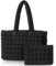 ACUYE Quilted Puffer Tote Bag for Women Puffy Laptop Tote Handbag Shoulder Purse with Compartments Padding Work Bag