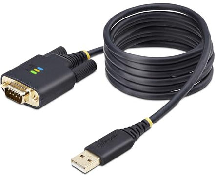 StarTech.com Cavo adattatore seriale da USB a modem nullo da 2m, ritenzione COM, FTDI, USB-A a RS232, viti/dadi DB9, 1,8m, Modem Nullo|Serie Pro