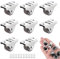 8 Pcs Furniture Castors, Fixed Heavy Duty Castors Wheels 360 Degree Plate Swivel Trolley Caster For Furniture For Small Appliances Luggage Drawer Cart