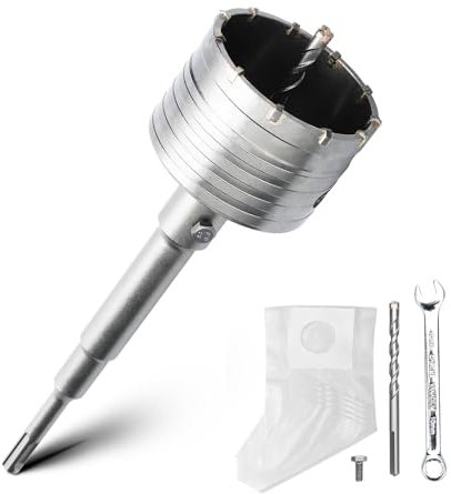 Kit couronne de forage de 85 mm avec adaptateur SDS plus de 220 mm et foret de centrage de 8 x 110 mm, couronne de forage pour maçonnerie et béton