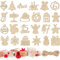 BOOMTOP Adventskalender Zahlen Holz 1-24 Adventskalender Anhänger zum Basteln mit 10 Meter Juteschnur Weihnachten Holzanhänger Holzzahlen Geschenkanhänger in Weihnachtsbaum Hausform Weihnachtsdeko