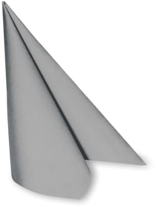 DeinPack 50 x Airlaid Serviette 40 x 40 cm grau - hochwertige Einwegservietten stoffähnlich - Reißfest, Saugstark & Formstabil - ideal für Hochzeit, Partys und Events