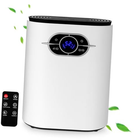 Mikinona 2.2l Portable Home Dehumidifier Auto Shut off Led Display Remote Control Uk Plug