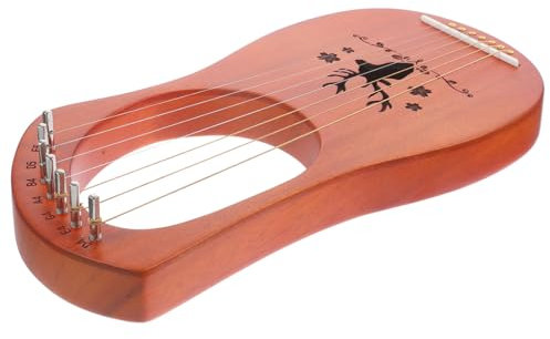 ifundom Harpe Lyre En Bois 7 Cordes Portable Pour Débutants, Petit Instrument à Cordes Métalliques Léger, Harpe à Manche En Bois Pour Adultes Et Amateurs De Musique