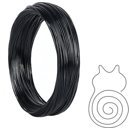 1mm x 30m Filo Alluminio, Filo di Ferro Modellabile Filo Metallico per Bigiotteria, Flessibile Filo per DIY, Scultura, Armatura, Gioielli, Modellismo (Nero, 1mm*30m)