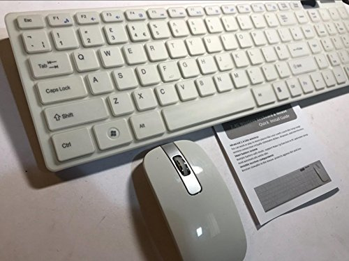 White Wireless Keyboard with Number Pad and Mouse for HP All-in-One 24-f0025ng