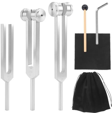Kopinma Tuning Forks Set for Healing, Chakra, Sound Therapy - 128 Hz, 256 Hz, 512 Hz - Enhance Body, Mind, and Spirit