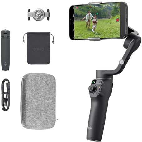 DJI Osmo Mobile 6 Bundle, Stabilizzatore per Smartphone a 3 Assi, Manico Telescopico Integrato, Tracciamento Degli Oggetti, Portatile e Pieghevole, Stabilizzatore per Vlog, YouTube TikTok