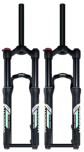 KANGXYSQ Mountain Bikes Air Fork 20 24inch Children's Bike Forks 90/120mm Travel Bikes Suspension Fork 1-1/8 Straight Thru Axle 15 * 100mm Front Forks Rebound Damping Disc Brakes(Thru Axle,24in)