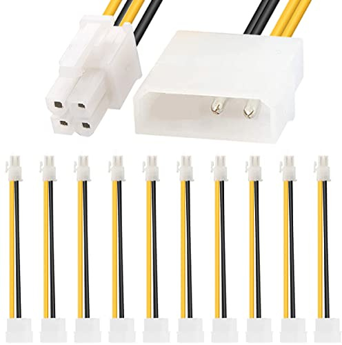 HAAMNING7 P4 ATX a LP4, adaptador de fuente de alimentación hembra Molex macho de 4 pines a placa base ATX de 4 pines para Pentium 4, para placa base ATX de 4 pines, 20 cm 8 pulgadas, 10 piezas