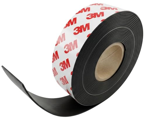 Lumonic 5m Cinta magnética | 30x1mm | Flexible, autoadhesivo, se puede cortar a medida, sin taladrar | Mosquitera, escuela y pizarra