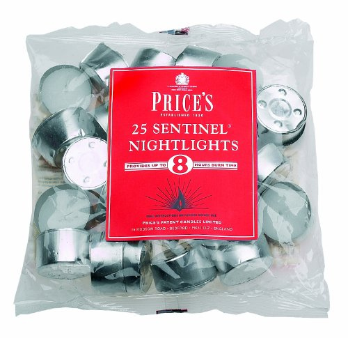 Price's Candles Sentinel Nightlights Pack of 25 | Unscented, up to 8 hours burn, emergency lighting, events & décor, clean flame, everyday indoor use