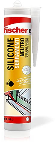 Fischer SNF Silicone Sigillante Legno Nero, Pavimenti e Finestre, Neutro a Basso Modulo, Elastico, per Serramenti, Porte, Infissi, Inodore, Esterno/Interno, 9392