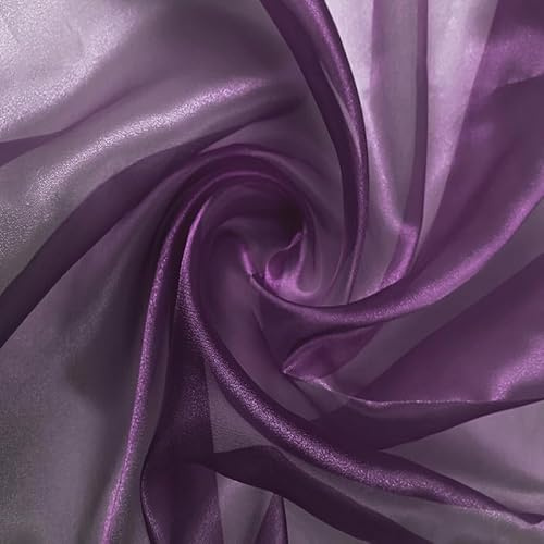 Organza Stoff Meterware am Stück - 150 cm Breite - (Aubergine)