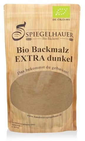 Bäckerei Spiegelhauer Bio Backmalz extra dunkel 200g inkatives Backmalz für Brot und Brötchen Gerstenmalzmehl