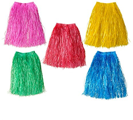 Amakando Hawaii Rock Südsee Bastrock grün Hula Bast Hawaiirock Strandparty Aloha Damenrock Sommerparty Karibik Hawaiiparty Hularock Tanzrock Sommer Mottoparty Verkleidung Karneval Kostüm Zubehör