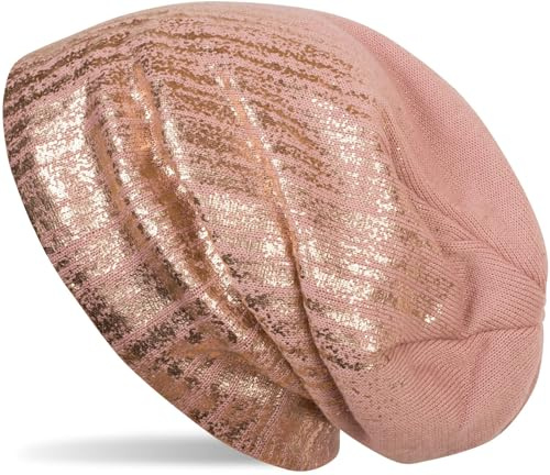 styleBREAKER Unisex Beanie Mütze Metallic Fleece Futter 60cm | Slouch Longbeanie. elastisches Material. Bundweite 26cm. Höhe 28cm. Einheitsgröße. winterfest. weiche Haptik.