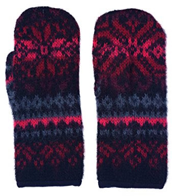 KIDKA Handschuhe Fäustlinge Schurwolle 058 - schwarz/rot Size S