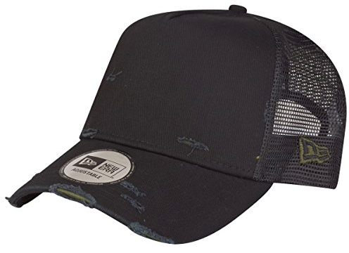 New Era NE Distressed Trucker Adjustable Cap Basic Trucker Schwarz, Size:ONE Size